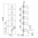 Newform Blink Chic Bateria prysznicowa termostatyczna podtynkowa z czterema wyjściami część zewnętrzna chrom 69831E.21.018