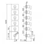 Newform Blink Chic Bateria prysznicowa termostatyczna podtynkowa z pięcioma wyjściami część zewnętrzna chrom 69832E.21.018