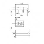 Newform Blink Chic luxury Bateria umywalkowa ścienna jednouchwytowa z teksturą część zewnętrzna chrom 71128E.21.018