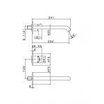 Newform Blink Chic Bateria umywalkowa ścienna jednouchwytowa z długą wylewką część zewnętrzna chrom 71030E.21.018