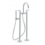 Newform Blink Chic Bateria wannowa podłogowa z kolumnami z zestawem prysznicowym chrom 71086C.21.018