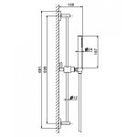 Newform Blink Chic luxury Drążek prysznicowy ścienny ze słuchawką i wężem z teksturą chrom 71156.21.018