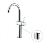 Newform Blink Chic luxury Bateria umywalkowa jednouchwytowa wysoka do umywalki nablatowej z teksturą chrom 71115.21.018