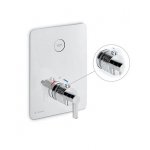 Newform Blink Chic luxury Bateria prysznicowa termostatyczna podtynkowa z jednym wyjściem z teksturą część zewnętrzna chrom 70419E.21.018