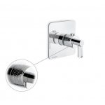 Newform Blink Chic luxury Bateria prysznicowa termostatyczna podtynkowa z jednym wyjściem z teksturą część zewnętrzna chrom 69847E.21.018