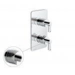 Newform Blink Chic luxury Bateria prysznicowa termostatyczna podtynkowa z teksturą część zewnętrzna chrom 69848E.21.018