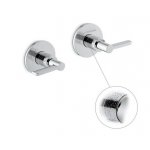 Newform Blink Chic luxury Bateria prysznicowa podtynkowa z przyłączami 1/2” z teksturą część zewnętrzna chrom 71157E.21.018