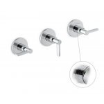 Newform Blink Chic luxury Bateria prysznicowa podtynkowa, przełącznik z 2 wylotami z przyłączami 1/2” z teksturą część zewnętrzna chrom 71172E.21.018