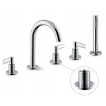 Newform Blink Chic luxury Bateria wannowa 5-otworowa na brzeg wanny z teksturą chrom 71182C.21.018