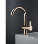   Newform Blink Chic luxury Bateria umywalkowa jednouchwytowa z teksturą miedziany brąz PVD 71112.58.061