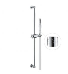 Newform Blink luxury Drążek prysznicowy ścienny ze słuchawką i wężem z teksturą chrom 70956.21.018