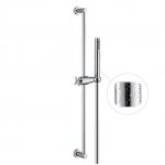 Newform Blink luxury Drążek prysznicowy ścienny ze słuchawką i wężem z teksturą chrom 70956.21.018