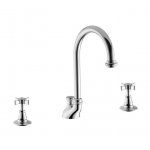 Newform Daytime Bateria umywalkowa 3-otworowa z korkiem z wysoką wylewką chrom 69000.21.018