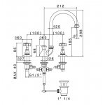 Newform Daytime Bateria umywalkowa 3-otworowa z korkiem z wysoką wylewką chrom 69000.21.018