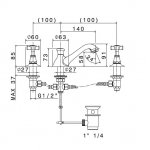Newform Daytime Bateria umywalkowa 3-otworowa z korkiem z niską wylewką chrom 69005.21.018