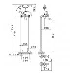 Newform Daytime Bateria wannowa podłogowa z kolumnami z zestawem prysznicowym chrom 69085C.21.018