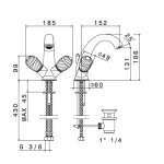 Newform Deluxe Bateria umywalkowa jednootworowa z korkiem chrom 68025.21.018