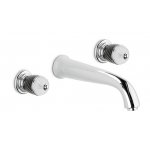 Newform Deluxe Bateria umywalkowa ścienna 3-otworowa część zewnętrzna chrom 68030E.21.018