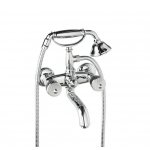 Newform Deluxe Bateria wannowa ścienna z mechanicznym przełącznikiem wanna/prysznic i zestawem prysznicowym chrom 68040C.21.018