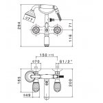   Newform Deluxe Bateria wannowa ścienna z mechanicznym przełącznikiem wanna/prysznic i zestawem prysznicowym złoty 68040C.61.020
