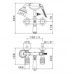 Newform Deluxe Prestige Bateria wannowa ścienna z mechanicznym przełącznikiem wanna/prysznic i zestawem prysznicowym chrom 68140C.21.018