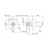 Newform Deluxe Przełącznik podtynkowy 2-drożny i 3-drożny chrom 68047.21.018