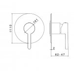 Newform Ergo Bateria prysznicowa jednouchwytowa podtynkowa z jednym wyjściem część zewnętrzna chrom 65875E.21.018