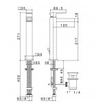 Newform Ergo Open Bateria umywalkowa jednouchwytowa z korkiem wysoka chrom 66513.21.018