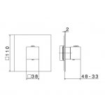 Newform Ergo-Q Bateria prysznicowa termostatyczna podtynkowa z trzema wyjściami część zewnętrzna chrom 67647E.21.018