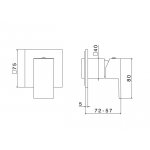 Newform Ergo-Q Bateria prysznicowa jednouchwytowa podtynkowa z przełącznikiem 3-drożnym część zewnętrzna chrom 66475E.21.018