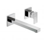 Newform Ergo-Q Bateria umywalkowa ścienna jednouchwytowa z długą wylewką część zewnętrzna chrom 66430E.21.018