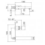 Newform Ergo-Q Bateria umywalkowa ścienna jednouchwytowa część zewnętrzna chrom 66429E.21.018