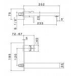 Newform Ergo-Q Bateria umywalkowa ścienna jednouchwytowa z długą wylewką część zewnętrzna chrom 66431E.21.018