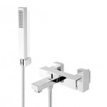 Newform Ergo-Q Bateria wannowa ścienna z zestawem prysznicowym PVC chrom 66440C.21.018