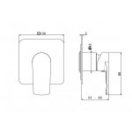 Newform Haka Bateria prysznicowa jednouchwytowa podtynkowa z jednym wyjściem część zewnętrzna chrom 72075E.21.018