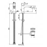 Newform Linfa II Bateria bidetowa jednouchwytowa z korkiem chrom 69425.21.018