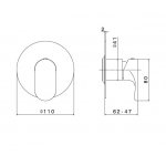 Newform Linfa II Bateria prysznicowa jednouchwytowa podtynkowa z jednym wyjściem część zewnętrzna chrom 69475E.21.018