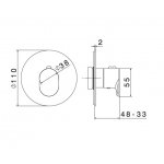 Newform Linfa II Bateria prysznicowa termostatyczna podtynkowa z trzema wyjściami część zewnętrzna chrom 67637E.21.018