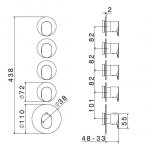 Newform Linfa II Bateria prysznicowa termostatyczna podtynkowa z czterema wyjściami część zewnętrzna chrom 67631E.21.018