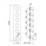 Newform Linfa II Bateria prysznicowa termostatyczna podtynkowa z pięcioma wyjściami część zewnętrzna chrom 67635E.21.018