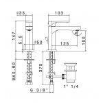 Newform Linfa II Bateria umywalkowa jednouchwytowa z korkiem chrom 69410.21.018