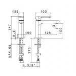   Newform Linfa II Bateria umywalkowa jednouchwytowa czarny mat 69412.01.093