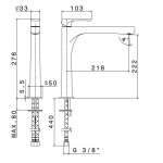   Newform Linfa II Bateria umywalkowa jednouchwytowa wysoka biały mat 69415.01.014