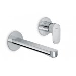 Newform Linfa II Bateria umywalkowa ścienna jednouchwytowa z długą wylewką część zewnętrzna chrom 69430E.21.018