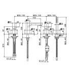 Newform Linfa II Bateria wannowa 4-otworowa na brzeg wanny chrom 69482C.21.018