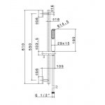 Newform Linfa II Drążek prysznicowy ścienny ze słuchawką i wężem PVC chrom 69456.21.018
