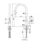 Newform Maki Bateria zlewozmywakowa jednouchwytowa z obrotową wylewką chrom 71820.21.018