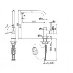 Newform Maki Bateria zlewozmywakowa jednouchwytowa z obrotową i wyciąganą wylewką chrom 71825.21.018