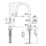Newform Maki Bateria zlewozmywakowa jednouchwytowa z obrotową i wyciąganą wylewką chrom 71845.21.018