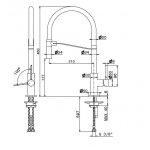 Newform Maki Bateria zlewozmywakowa jednouchwytowa z obrotową i regulowaną wylewką chrom/czarny mat 71850.05.093